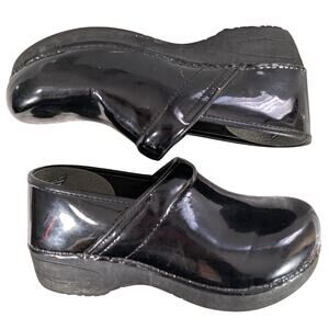 DANSKO! BLACK PATENT LEATHER ULTRA COMFORT & POSTURE CLOG STYLE SHOES! SZ 10.5M